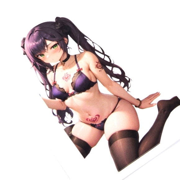 Sticker – Anime – Lingerie Model Purple Strike A Pose – Waterproof Vinyl – 3/$20 - Picture 2 of 5